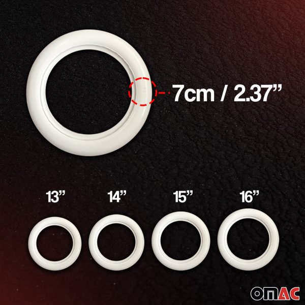 Chevrolet Impala 16  Tire Wall Portawall Rims Sidewall Rubber Ring White 4x Supply - Image 3
