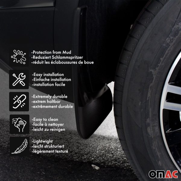2013-2022 Chevrolet Trax Mud Guards Splash Mud Flaps Black 4 Pcs For Sale - Image 3