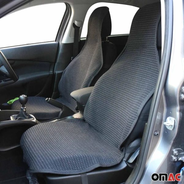 Lincoln Antiperspirant Front Seat Cover Pads Black Grey 2 Pcs Sale - Image 2