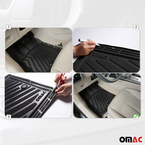 2019-2024 Genesis G70 Semi-Custom fit Floor Mats Liner All Weather 3D Black Waterproof 4Pcs Supply - Image 4