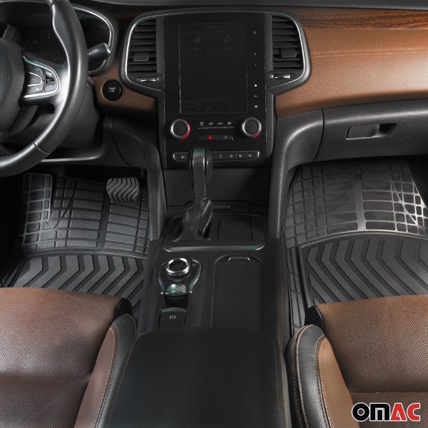 2019-2024 Genesis G70 Semi-Custom fit Floor Mats Liner All Weather 3D Black Waterproof 4Pcs Supply - Image 2