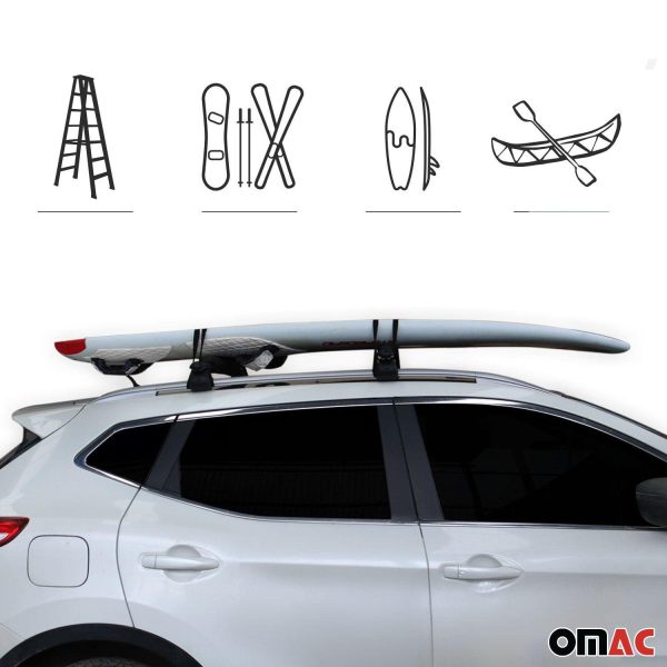 Nissan 28  Roof Rack Pads Surfboard Windsurf Crossbar Pads Black 2 Pcs For Discount - Image 5