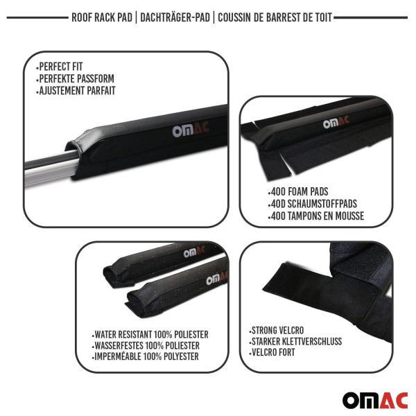 Nissan 28  Roof Rack Pads Surfboard Windsurf Crossbar Pads Black 2 Pcs For Discount - Image 3