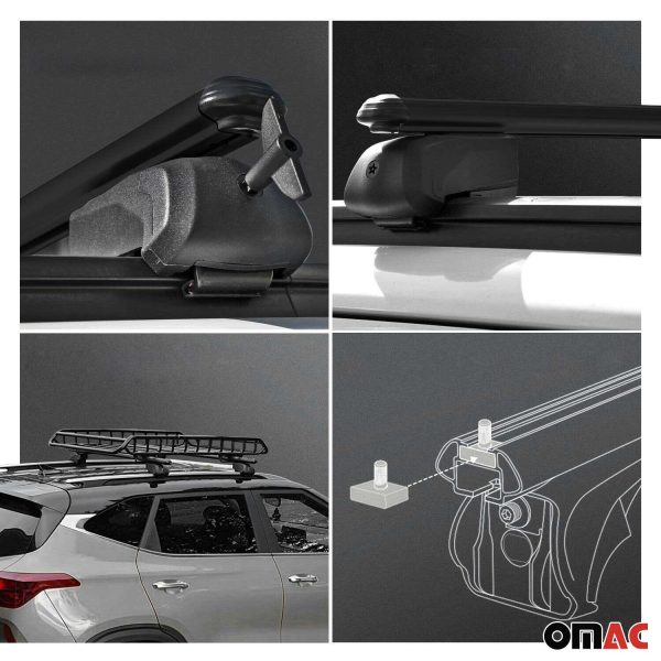 2017-2023 Mercedes E Class W213 Sedan Roof Rack Cross Bars Black Hot on Sale - Image 3