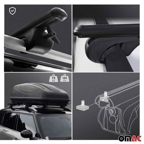 2018-2024 Chevrolet Traverse Roof Rack Cross Bars Black Discount - Image 3